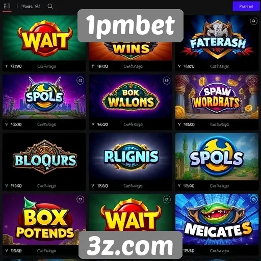 Variedade de jogos disponíveis no 1pmbet
